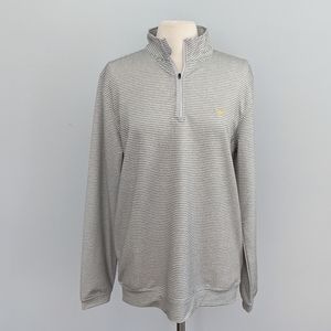 Men's Simply Southern Striped Quarter Zip with Turtle Logo Medium 1/4 golf